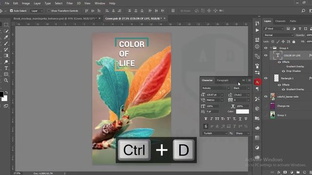 Photoshop cc tutorial: How to design BOOK COVER | How to mock up смотреть онлайн