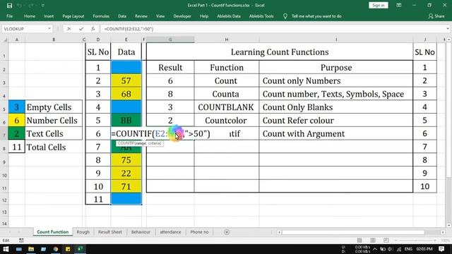 Excel - All Count Functions in 1, CountA, CountBlank, CountColor, CountIf, CountUnique, CountVisibl смотреть онлайн