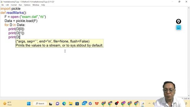 Read Binary File | Check and print above and equal to 75 | Class 12 смотреть онлайн