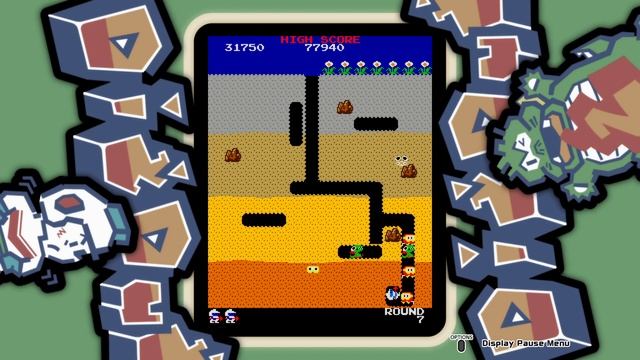 Dig Dug- Arcade Game Series (PS4)- New Personal Best High Score- 93,570 Default Settings