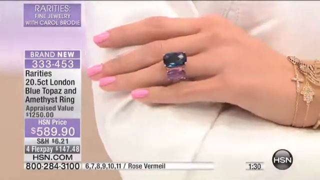 Rarities London Blue Topaz and Amethyst Ring смотреть онлайн