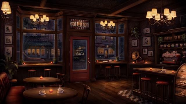Night Owl Jazz Cafe Ambience with Relaxing Jazz Music & Rain Sounds смотреть онлайн