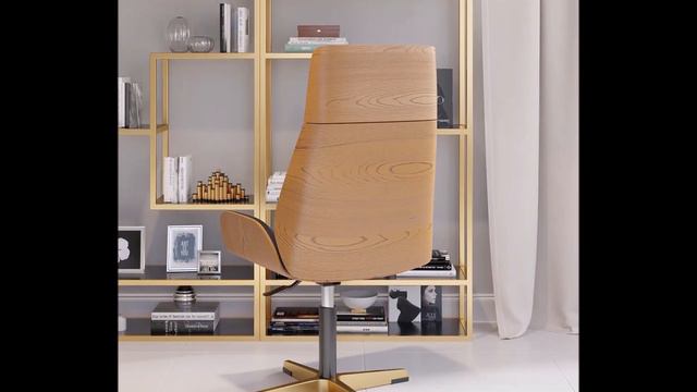 Black Leather Modern Home Office Chair - Upholstered High Back Executive Chair смотреть онлайн
