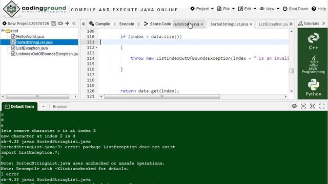 ArrayList Java example смотреть онлайн