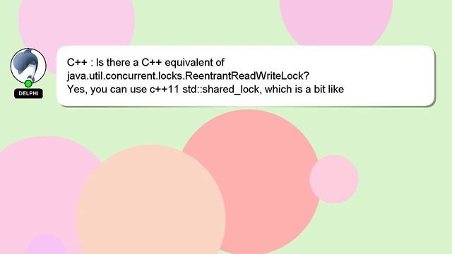 C++ : Is there a C++ equivalent of java.util.concurrent.locks.ReentrantReadWriteLock? смотреть онлайн