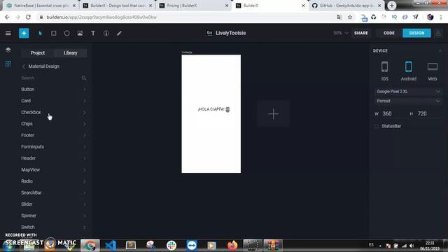 Herramienta de diseño para React y React Native - BuilderX react design tool смотреть онлайн