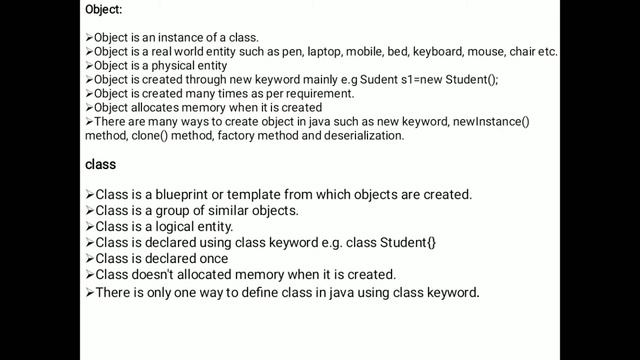 Difference Between Object and class in Java смотреть онлайн