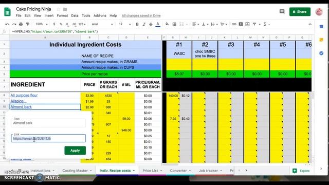 Cake Ninja Individual Recipe Costs Tutorial смотреть онлайн