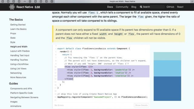 Ширина и Высота - React Native - Урок 13 - Level 0 смотреть онлайн