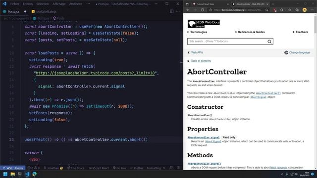 Résoudre l'erreur Can't perform a React state update on an unmounted component смотреть онлайн