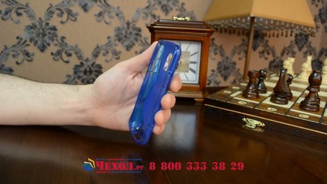 ультра-тонкая из мягкого силикона задняя панель-чехол-накладка для Samsung Galaxy S5 mini синяя смотреть онлайн