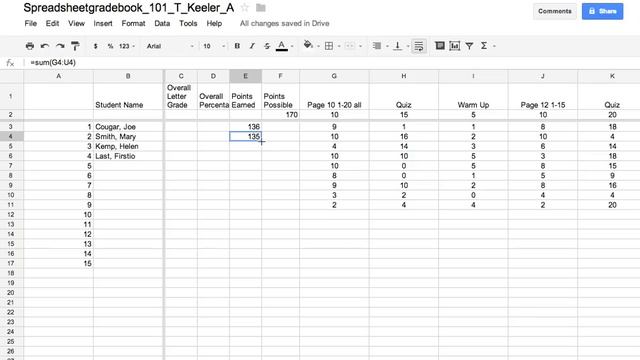 Spreadsheet Gradebook смотреть онлайн