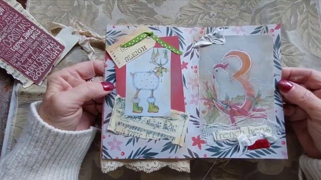 12 Days of Christmas Vintage Countdown" junkjournal flipthrough смотреть онлайн
