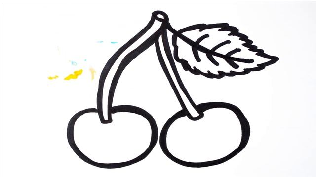 Как нарисовать ВИШНЮ / мультик раскраска ВИШНЯ для детей / Раскраски малышам смотреть онлайн