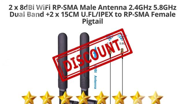2 X 8dBi WiFi RP-SMA Male Antenna 2.4GHz 5.8GHz Dual Band +2 X 15CM  | Review And Discount