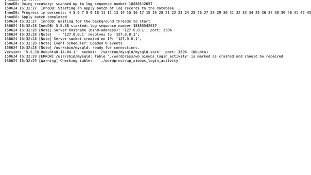 Ubuntu: Error establishing a database connection several times a week смотреть онлайн