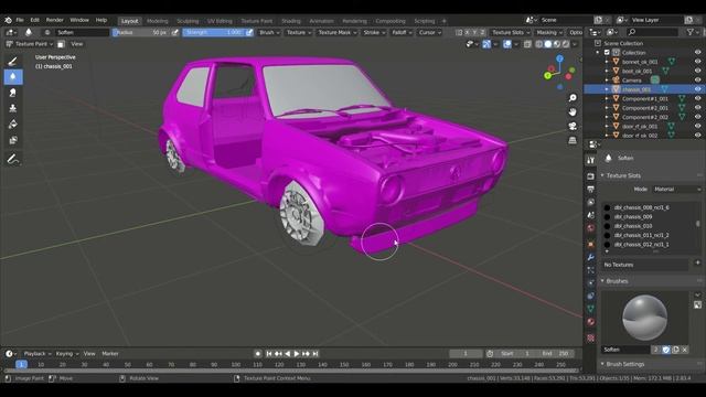 Doing a body kit for VW Golf in Blender part 1 смотреть онлайн