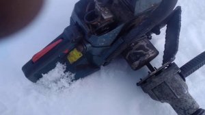 самодельный бур из бензо пелы.
