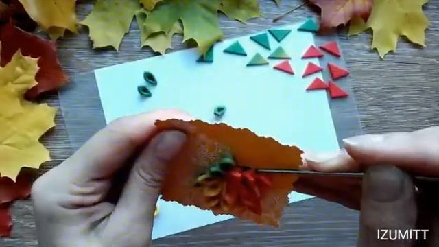 Брошь КЛЕНОВЫЙ ЛИСТ. Имитация канзаши. Полимерная глина. смотреть онлайн