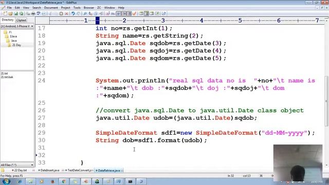 31 Advanced java tutorial | JDBC | retrieve sql date values from database table column | adv java смотреть онлайн