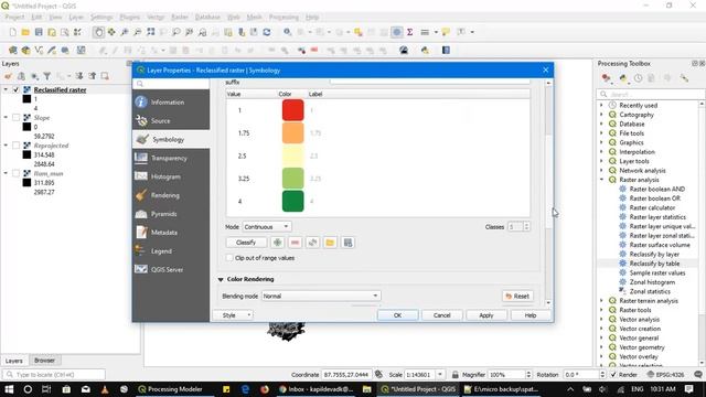 Slope Analysis/Reclassify from a DEM in QGIS 3 (in degrees/percentage) смотреть онлайн