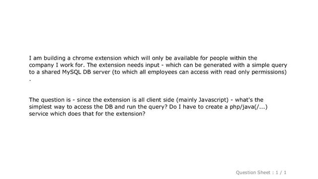 MySQL : Connecting to DB from a Chrome Extension? смотреть онлайн