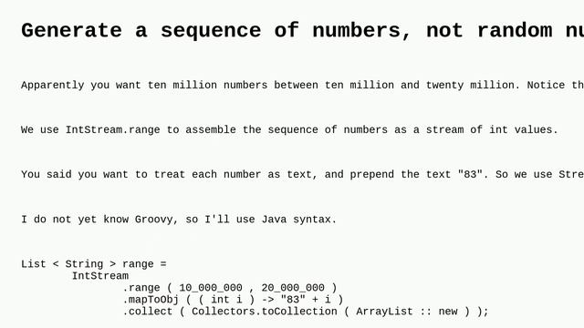 How to generate 10 million unique numbers quickly Groovy/Java смотреть онлайн
