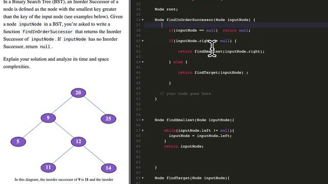 小白在Mock | Pramp | BST Successor Search | BST | Java | смотреть онлайн