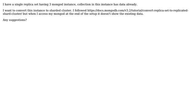 Databases: MongoDB convert standalone mongod to sharded replica set cluster смотреть онлайн