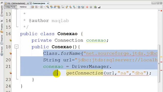 Criando a classe Conexão em Java no NetBeans com jTDS e SQL Server смотреть онлайн