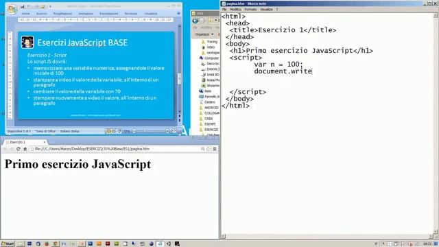 Esercizi JavaScript Base - Soluzione Es. 1 смотреть онлайн