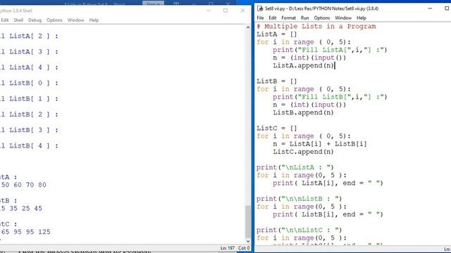 Python Lists - S - Adding Elements of two lists смотреть онлайн