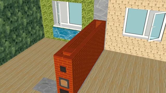 Печь - стена с горизонтальными ходами. смотреть онлайн