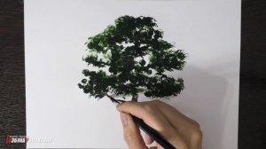 Супер способ рисовать ДЕРЕВЬЯ быстро. Метод ПАЛЬЦА.