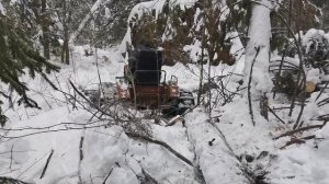 Гусеничный самодельный трактор поездка за валежником (День 4)