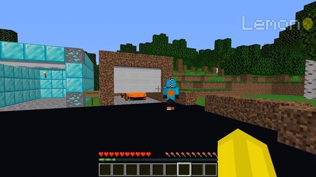 Which CAR IS BETTER DIAMOND VS DIRT in Minecraft ? GARAGE WITH SUPER CAR ! смотреть онлайн