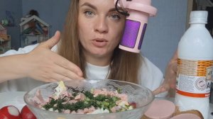 Мукбанг|Окрошка домашняя, с айраном #мукбанг #фудблогер #русскиймукбанг
