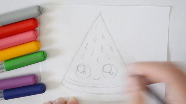 Как рисовать милый арбуз просто. Сute watermelon drawing смотреть онлайн
