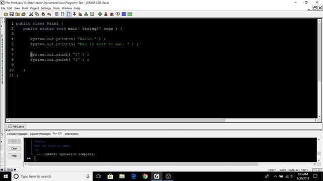 Java Programming : Print and println смотреть онлайн