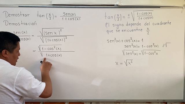 Demostración de tan(x/2)=sin(x)/[1+cos(x)] смотреть онлайн