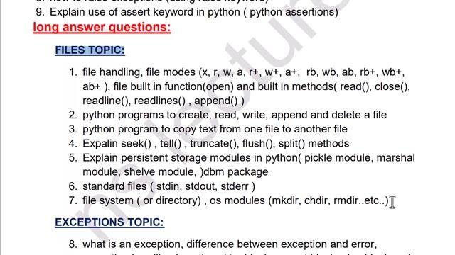 python programming subject unit wise important questions for btech students | python exam | btech смотреть онлайн