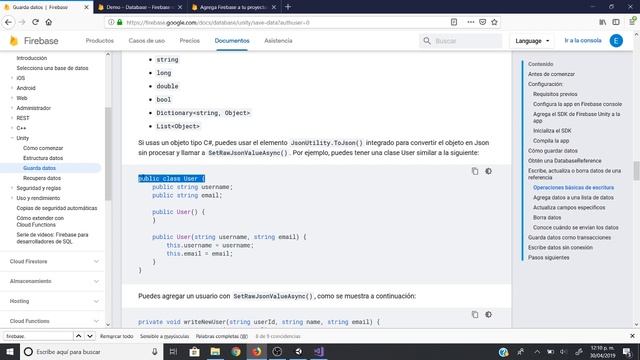 Guarda datos en firebase desde Unity - Real Database смотреть онлайн