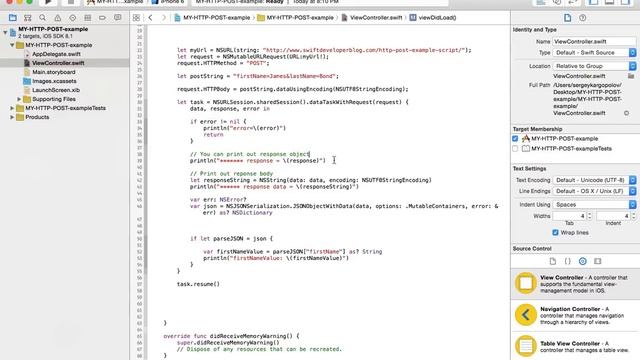 Swift HTTP POST Request example смотреть онлайн