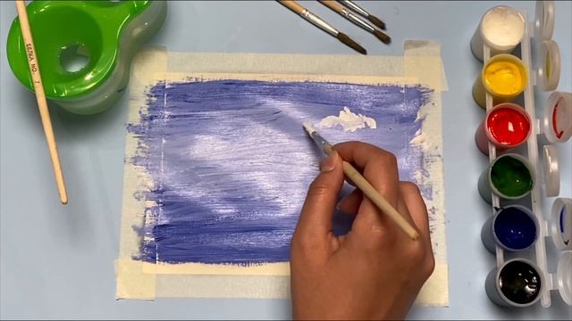 РИСУЕМ НЕБО ГУАШЬЮ смотреть онлайн