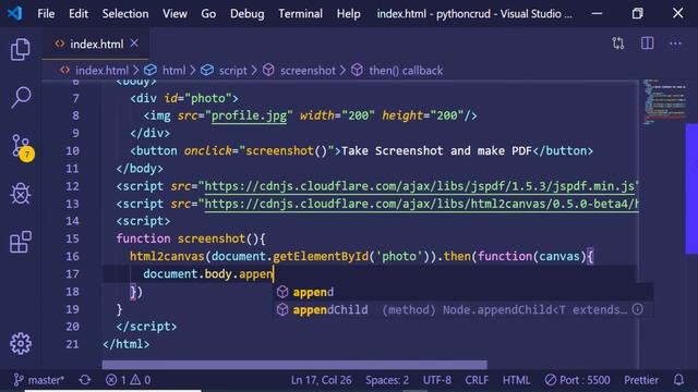 html2canvas jspdf tutorial example to take screenshot and saving as PDF File смотреть онлайн