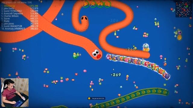 WormsZone.io 1,650,000+ Score Epic Worms Zone io Best Gameplay! #18 смотреть онлайн