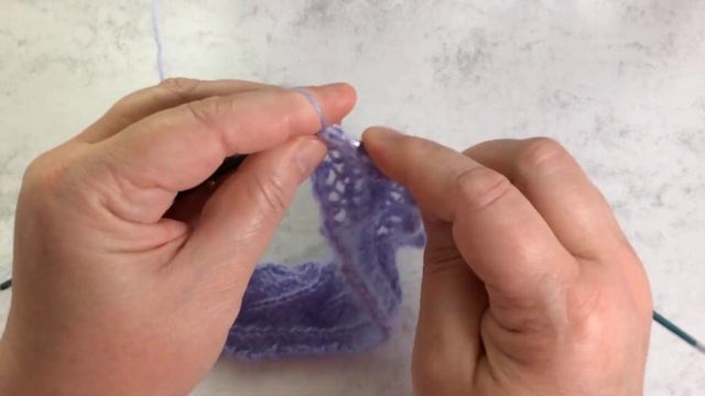 Ажурная кайма с листиками / Вязание спицами смотреть онлайн