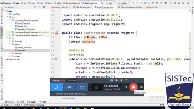 Design Activity using Fragments in Android Application | Rajesh K. Rai | SISTec Gandhi Nagar смотреть онлайн