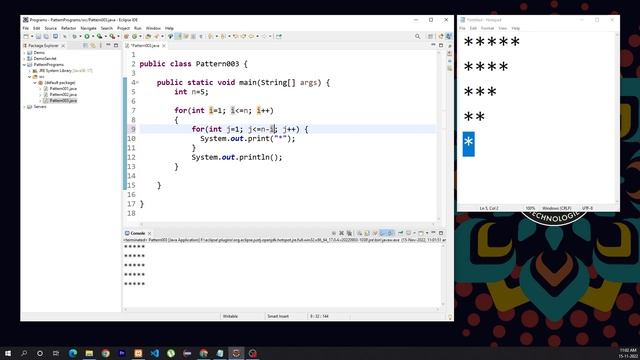 Java Star Pattern Program 003 | How to solve pattern program in JAVA | How to Print Pattern in Java смотреть онлайн