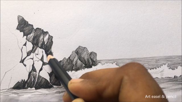 Seashore Drawing | Sea Pencil Drawing | Pencil Sketch смотреть онлайн
